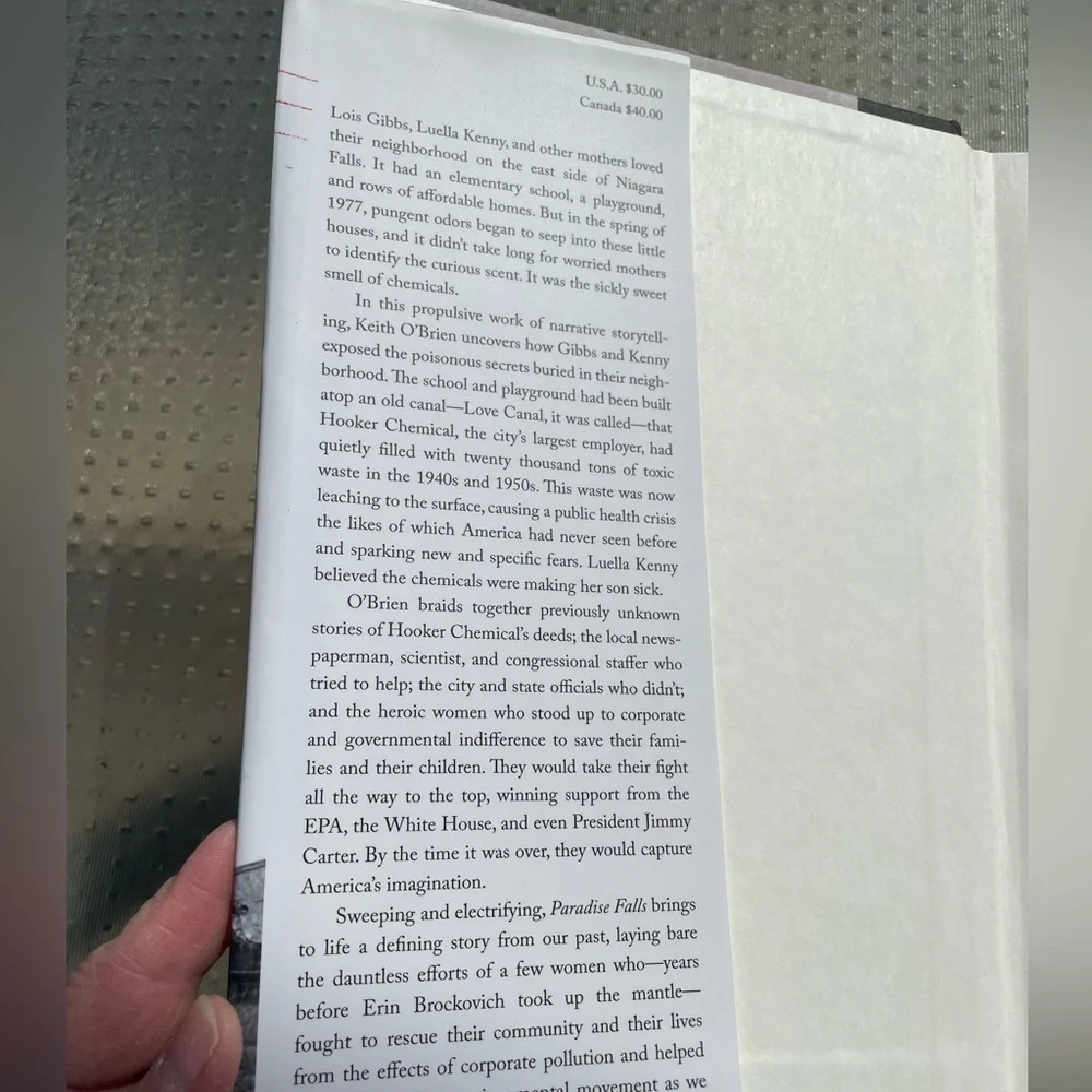 Paradise Falls The True Story of an Environmental Catastrophe Hardcover Book